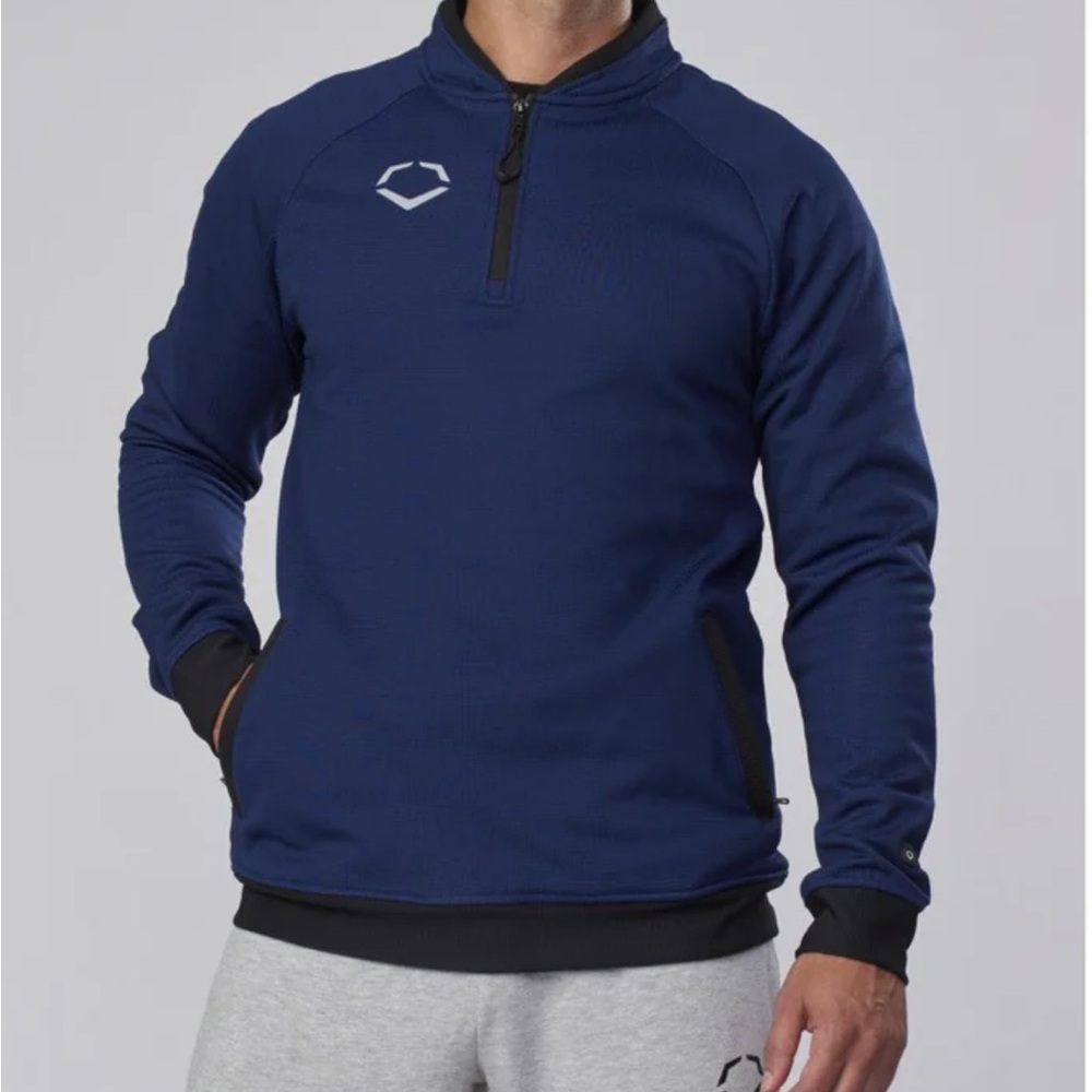 EVOSHIELD PRO TEAM HEATER FLEECE 1/4 ZIP Pullover Blue Sz XL Athletic MRSP $56
